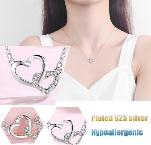 قلادة Spiritlele Lover Mother Daughter مكعبة الزركونيوم بعقدة حب مع بطاقة رسالة للنساء والفتيات in Kuwait