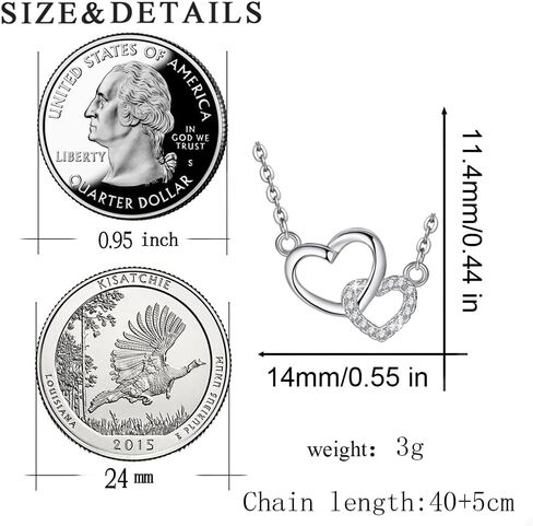 قلادة Spiritlele Lover Mother Daughter مكعبة الزركونيوم بعقدة حب مع بطاقة رسالة للنساء والفتيات in Kuwait