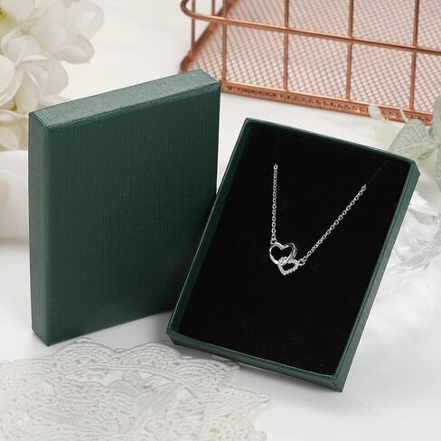 قلادة Spiritlele Lover Mother Daughter مكعبة الزركونيوم بعقدة حب مع بطاقة رسالة للنساء والفتيات in Kuwait