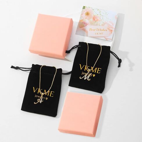 قلادات أولية للنساء، قلادة بحروف مطلية بالذهب عيار 18 قيراط للنساء المراهقات والبنات المراهقات وهدايا عائلية للصداقة، مجوهرات أنيقة بحروف لامعة مكعبة الزركونيا طول سلسلة ثعبان 17.7 بوصة + 2 بوصة in Kuwait