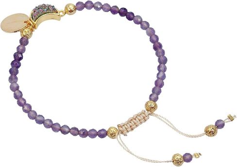 TUMBEELLUWA Beads Bracelets Faceted Stone 4mm Healing Crystal Bracelet Half Moon Shape Druzy Adjustable Handmade Jewelry for Women in Saudi Arabia