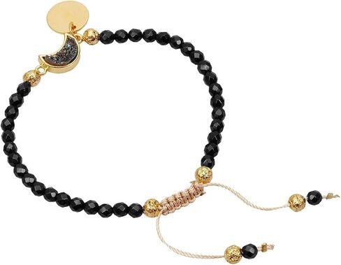 TUMBEELLUWA Beads Bracelets Faceted Stone 4mm Healing Crystal Bracelet Half Moon Shape Druzy Adjustable Handmade Jewelry for Women in Saudi Arabia