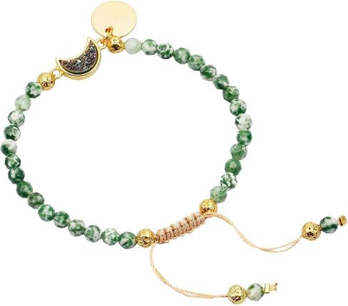 TUMBEELLUWA Beads Bracelets Faceted Stone 4mm Healing Crystal Bracelet Half Moon Shape Druzy Adjustable Handmade Jewelry for Women in Saudi Arabia