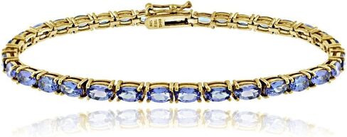 Ice Gems Sterling Silver Tanzanite 5x3mm Oval Tennis Bracelet, 2 Metal Options in Saudi Arabia