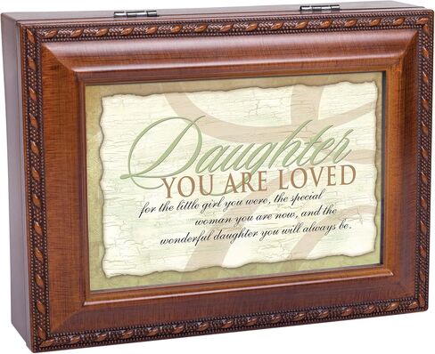Cottage Garden Wonderful Daughter Woodgrain Rope Trim Music Box Plays Light Up My Life in Saudi Arabia
