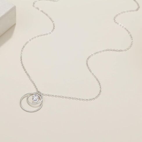 AnalysisyLove 21st Birthday Gifts for Her, Sterling Silver Infinity 2 Circle Necklace for Daughter, Gifts for 21 Year Old Women, Birthday Party Friendship Gift Ideas for Her in Kuwait