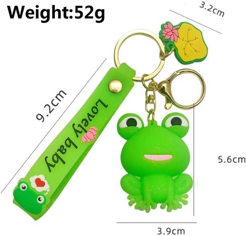 Ergugos Cartoon Animal Keyrings Key Chain Frog Keychain Woman Man PVC Pendant Keyring Kawaii Frog Key chain Cute Car Bag Pendant Jewelry Accessories Gift in Saudi Arabia