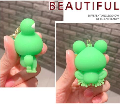 Ergugos Cartoon Animal Keyrings Key Chain Frog Keychain Woman Man PVC Pendant Keyring Kawaii Frog Key chain Cute Car Bag Pendant Jewelry Accessories Gift in Saudi Arabia
