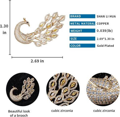 SHANLIHUA Brooch Zircon Natural Pearl Jewelry Ladies Fashion Pins in Saudi Arabia