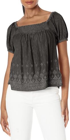 Lucky Brand Women's Square Neck Peasant Top in Saudi Arabia