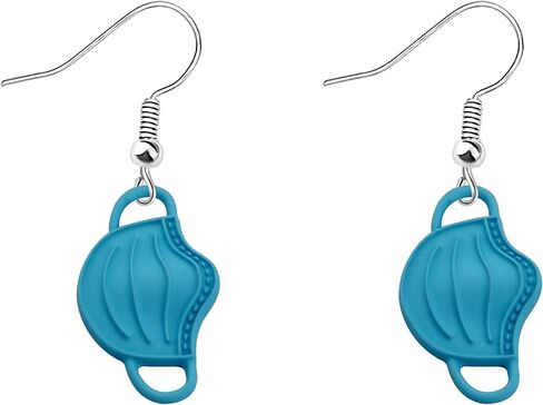 AKTAP Mask Drop Earrings Nurse Doctor Dangle Jewelry Social Isolation 2021 Gift (Facemask Earrings) in Saudi Arabia