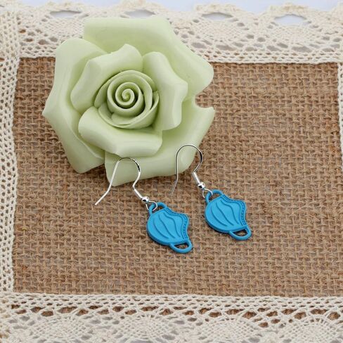AKTAP Mask Drop Earrings Nurse Doctor Dangle Jewelry Social Isolation 2021 Gift (Facemask Earrings) in Saudi Arabia