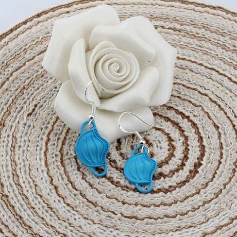 AKTAP Mask Drop Earrings Nurse Doctor Dangle Jewelry Social Isolation 2021 Gift (Facemask Earrings) in Saudi Arabia