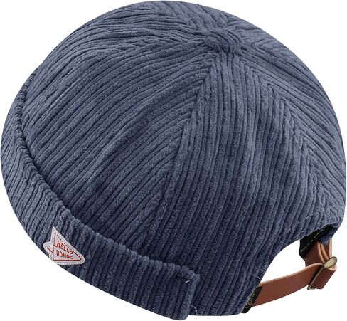 CLAPE Brimless Beanie Hat Corduroy Watch Cap Rolled Cuff Docker Leon Skull Harbour Hat Unisex in Saudi Arabia