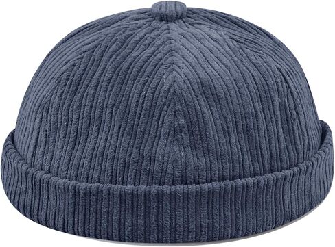 CLAPE Brimless Beanie Hat Corduroy Watch Cap Rolled Cuff Docker Leon Skull Harbour Hat Unisex in Saudi Arabia