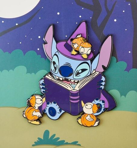 دبوس منزلق لصندوق التجميع من Loungefly Disney Stitch Spooky Stories Halloween مقاس 3 بوصات in Saudi Arabia