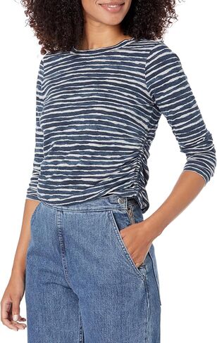 NIC+ZOE womens Abstract Stripe Ls Scoop Nk T-Shirt in Saudi Arabia