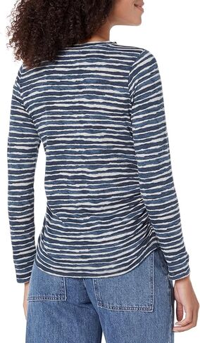 NIC+ZOE womens Abstract Stripe Ls Scoop Nk T-Shirt in Saudi Arabia
