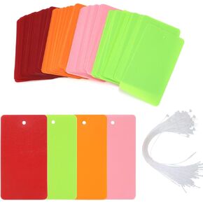 Honbay 120PCS Waterproof Plastic Shipping Tags with Ties Durable Inventory Tags Price Display Labels for Product Identification Outdoor Tagging and Price Marking (4 Color)