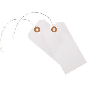 Office Depot Shipping Tags with Wires, 4 3/4in. x 2 3/8in., Pack of 100, XS007005A