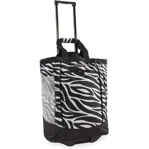 Pacific Coast Signature Large Rolling Shopper Tote, Zebra2
