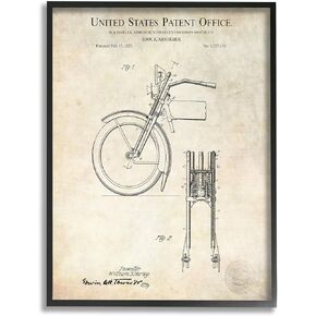 Stupell Industries Vintage Style Shock Absorber Invention Patent Diagram, Design by Karl Hronek