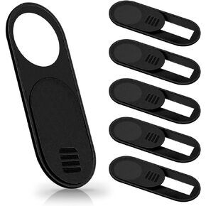 6PCS Webcam Cover Slide Compatible with Tesla Model 3 Y X S 2017-2023 Accessories Car Camera Cellphone Laptop Privacy Covers Slide Frosted Interior Cabin Front Camera Thin Cover (Black)