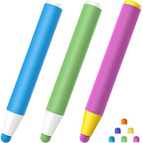 3Pack Kids Stylus Pens for Touch Screens with 6 Extra Tips, Back to School Supplies for Students, Stylus Pens Compatible with Kindle, iPad, iPhone, Fire Kids Tablet, Kids Kindle Supplies