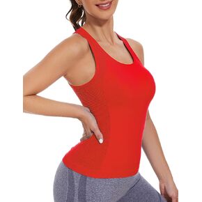 MathCat Workout Tank Tops for Women Racerback Tank Tops Seamless Gym Tops Sleeveless Athletic Yoga Running Shirts