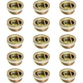 15Pieces 3/4inch Steel Bung Plug with Gaskets Drum Closure Bung Plug Cap with Plated Coated for 55 Gallon Barrel Drum