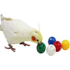 QBLEEV Bird Roller Rattles Toys, Parrot Foot Toys, Foraging Chewing Bell Training Trick Toys, Birds Play Gym Activity Center Cage Accessories for Small Parrots-3 Pack