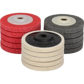 15 حزمة 4 بوصة إطارات لامعة لطاحونة الزوايا، 5 قطع قرص صوف ناعم جدًا + 5 قطع 7P قرص ألياف النايلون + 5 قطع 9P قرص ألياف النايلون in Kuwait