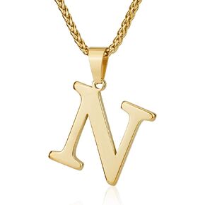 Initial Necklace for Men Women Boys Girls, 18K Gold Plated 26 Letters Pendant Necklace, Personalized Jewelry Gifts