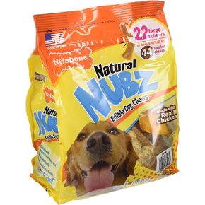 Nylabone (Pack of 2) Natural Nubz Edible Dog Chews 22ct. (2.6lb/Bag) -Total 5.2lb