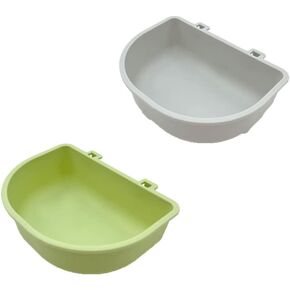 2 Pack Guinea Pig Food Bowl Rabbit Feeder Dish Chinchilla Hanging Water Bowls Wire Clip Cup for Bird Bunny Hamster Cat Cage Puppy Dog Crate Small Pets Coop Drinking Feeding