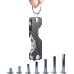 Carbon Fiber Compact Key Holder,Pocket key Chain Organizer(4-14 Keys)