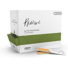 D'Addario Organic Reserve Alto Saxophone Reeds, Strength 3.0+, Individually-Sealed, 25-Pack