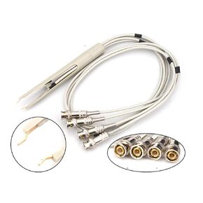 Chiloskit LCR Meter Test Leads Lead Clip Cable Terminal Kelvin Probe Wires with 4 Banana Plugs (Banana Plug)