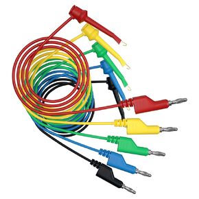 5pcs Banana Plug to Alligator Clip Test Lead Cable Line, 4mm Banana Plug for MultiMeter, Electrical Test Jumper Wire 100cm/3.3ft J.70056C