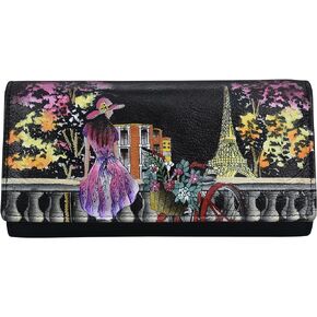 Anna by Anuschka Women's Hand Painted Leather Three Fold Organizer Wallet