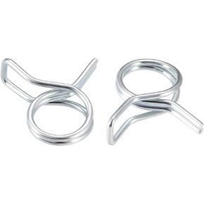 uxcell Double Wire Spring Hose Clamp 6mm Inner Dia Fit 6.5-7.2mm OD Hose Fuel Line Silicone Tube Spring Clips Zinc Plated 20Pcs