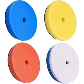 SIQUK 4 Pieces Buffing Polishing Pads 5 Inch Orbital Buffer Pads Hook and Loop Buffing Pads Polisher Pads Car Buffing Foam Pad for Compounding, Polishing and Waxing