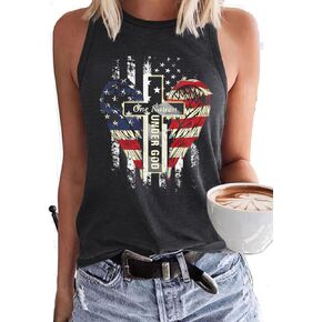 American Flag Tank Top Women 4th of July Tanks Tops for Womens USA Flag Vest Sleeveless Tee Printing Patriotic Shirts