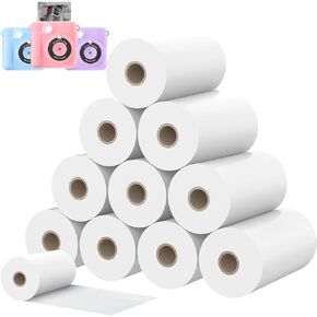 20 Rolls Kids Instant Camera Print Refill Paper Photo Printer Thermal Paper,HD Paper Camera,Instant Print Camera Refill Paper for Kid's Instant Camera Favors Supplies(57 x 30 mm)