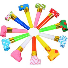 30 Pcs Party Blower Multicolor Musical Blowouts Whistles Funny Party Noisemakers Party Horns