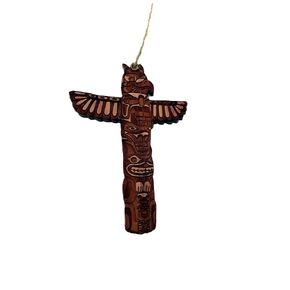 Cedar Ornament - Native American Totem Pole