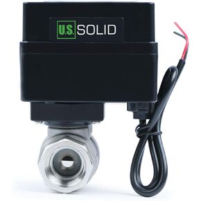 Motorized Ball Valve- 1" Brass Ball Valve with Standard Port, 9-36V AC/DC, 2 Wire Auto Return Setup, Normally Closed (N/C) by U.S. Solid