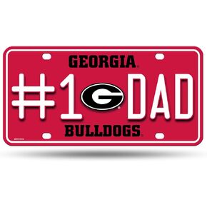 Rico Industries NCAA Georgia Bulldogs #1 DAD #1 Fan Metal Auto Tag 8.5" x 11" - Great for Truck/Car/SUV