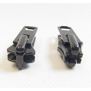 YKK Double Tab Zipper Slider, 10 Zipper, 2 Pieces, Black