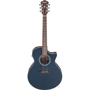 Ibanez Grand Auditorium 6-String Acoustic-Electric Guitar with Laurel Fretboard and Laurel Scalloped Bridge (Right-Handed, Dark Tide Blue Flat)